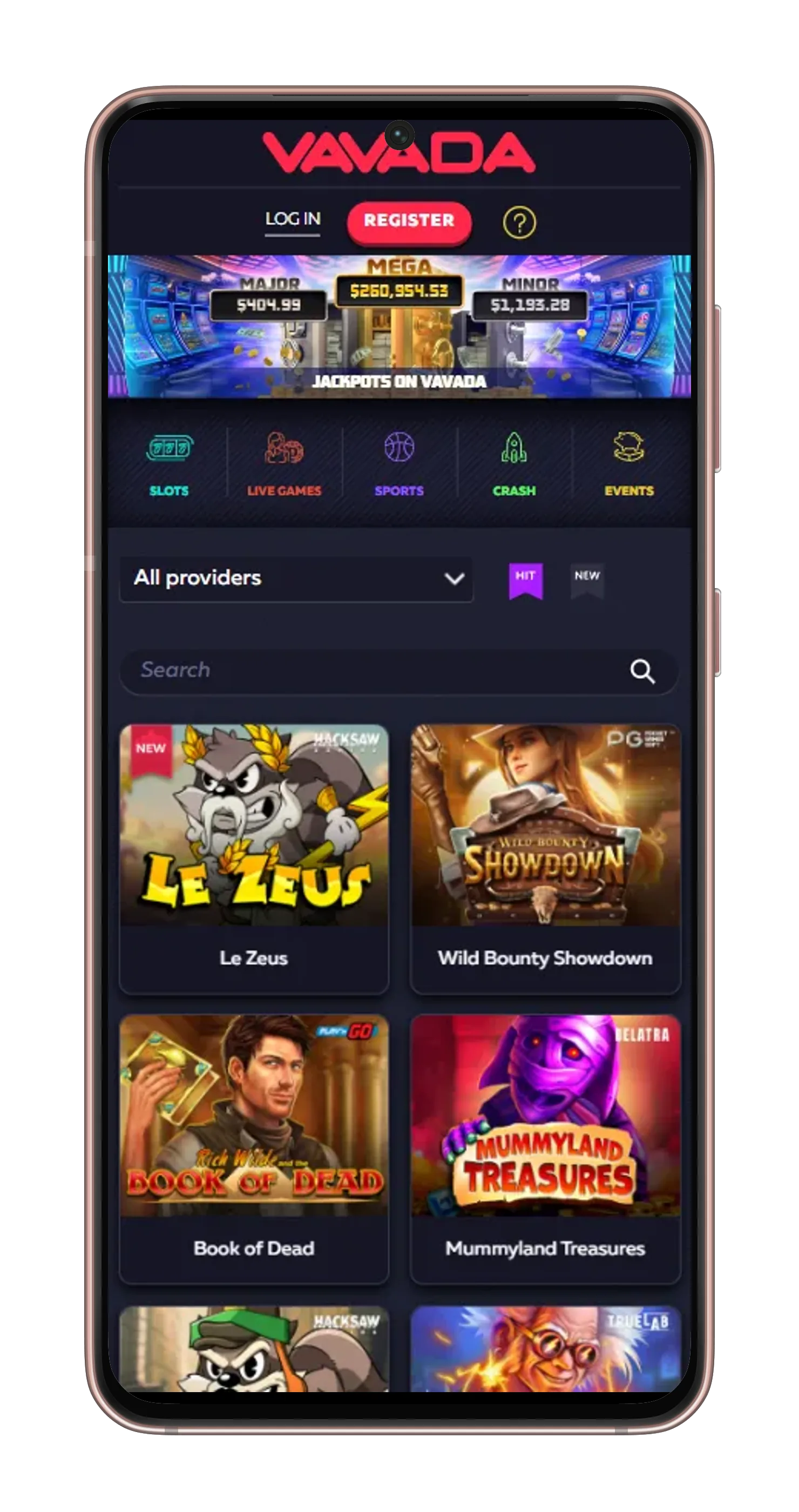 Mobile menu screenshot 1